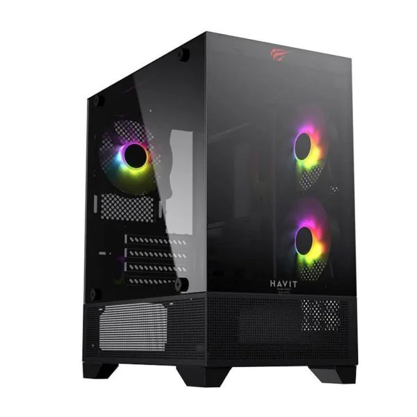 HAVIT Gaming PC Case with Tempered Glass Panel-CF923